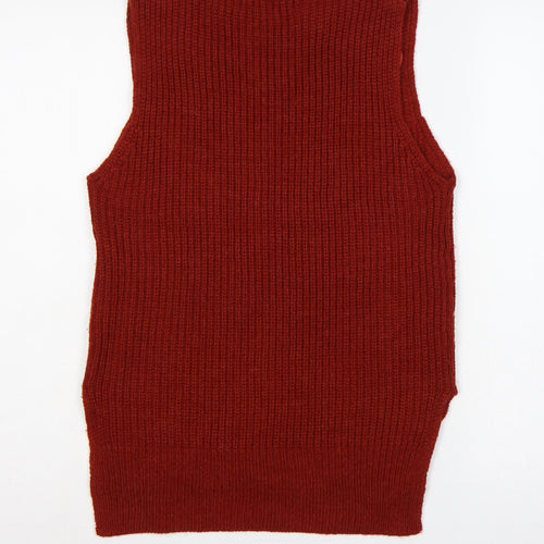 Marks and Spencer Women Brown UK 10 Sleeveless Rib Knit Jumper Vest