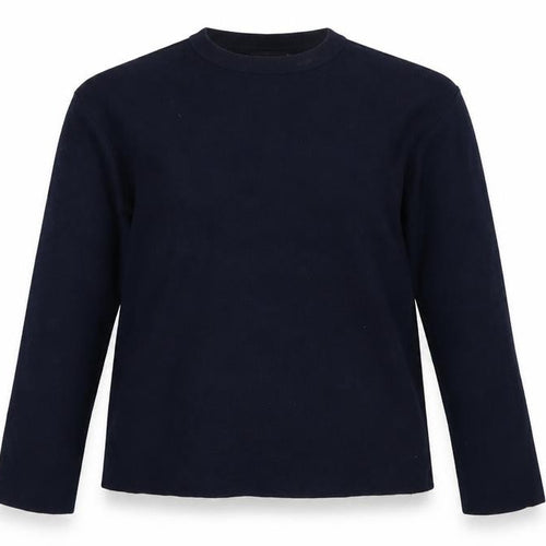Marks and Spencer Women Blue M Crew Neck Cotton Knit Jumper
