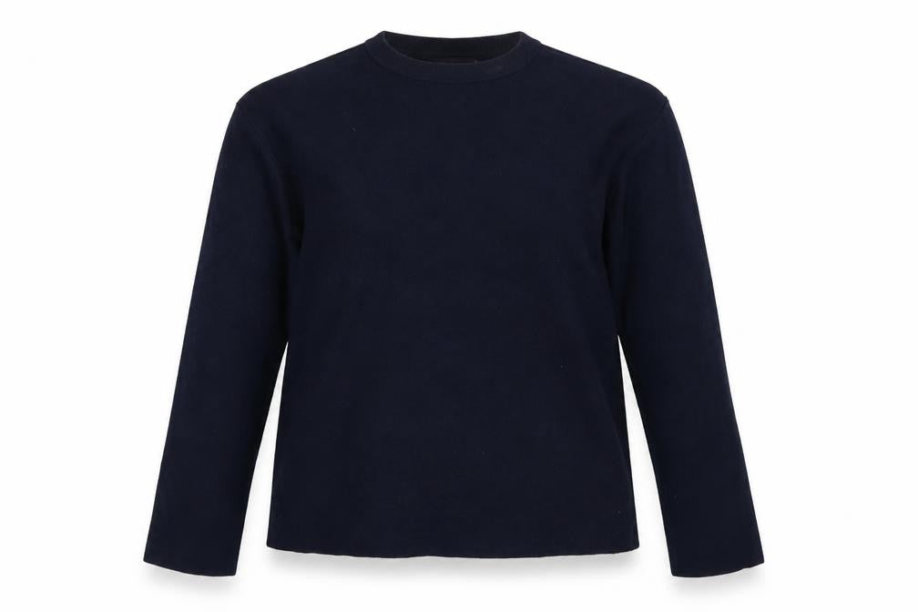 Marks and Spencer Women Blue M Crew Neck Cotton Knit Jumper