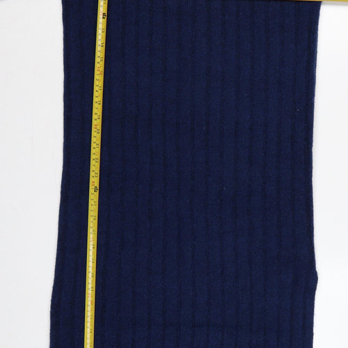 ASOS Design Women Blue UK 14 Long Rib Knit Roll Neck Jumper Dress