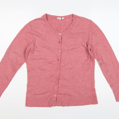 GAP Women’s Pink L Button Front Round Neck Knit Cardigan