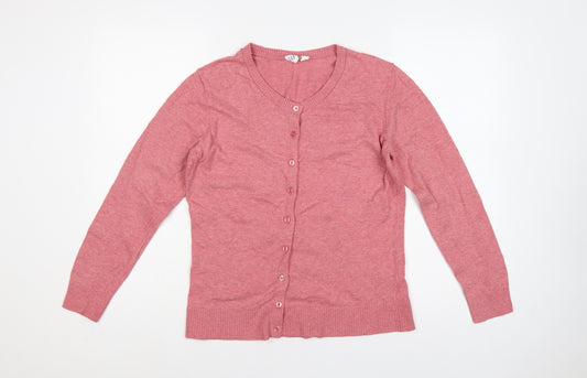 GAP Women’s Pink L Button Front Round Neck Knit Cardigan