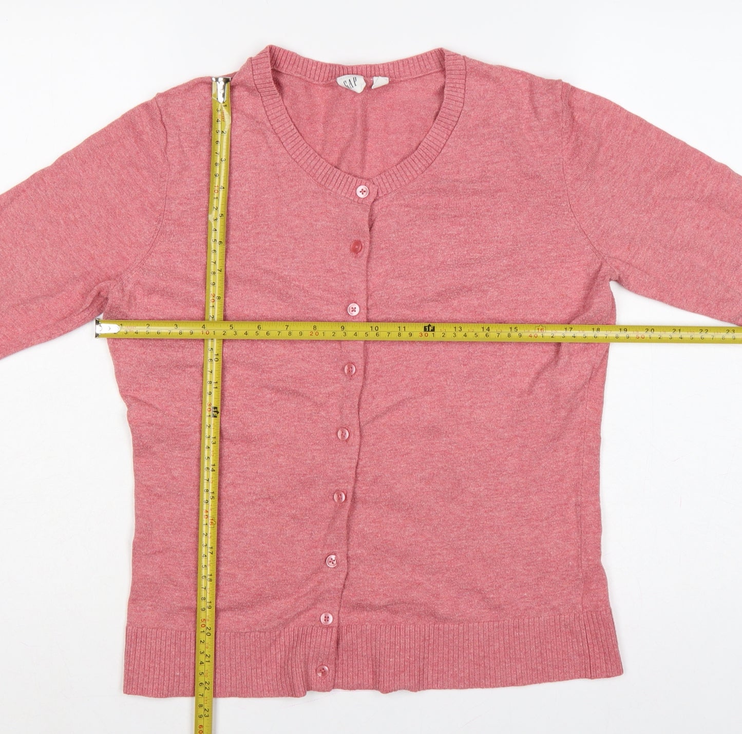 GAP Women’s Pink L Button Front Round Neck Knit Cardigan