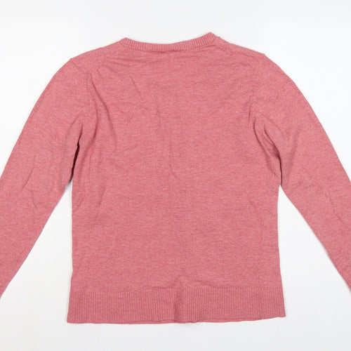 GAP Women’s Pink L Button Front Round Neck Knit Cardigan