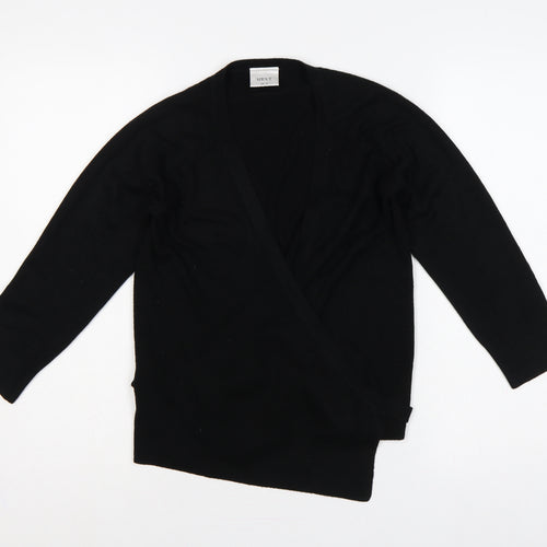 Next Women Black UK 10 Wrap Cardigan Belted Long Sleeve Knit