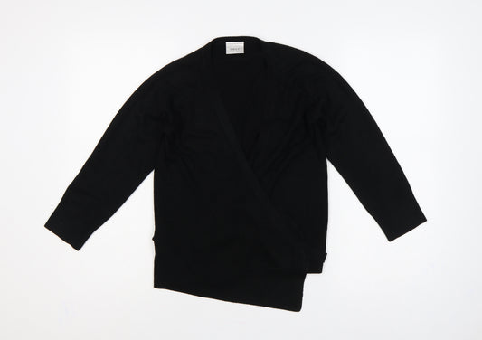 Next Women Black UK 10 Wrap Cardigan Belted Long Sleeve Knit