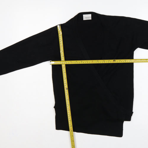 Next Women Black UK 10 Wrap Cardigan Belted Long Sleeve Knit