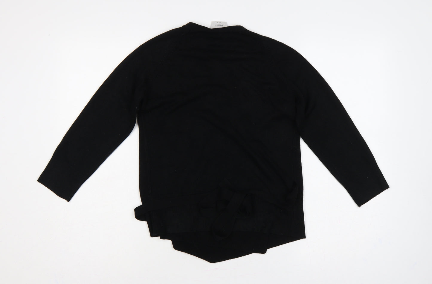 Next Women Black UK 10 Wrap Cardigan Belted Long Sleeve Knit