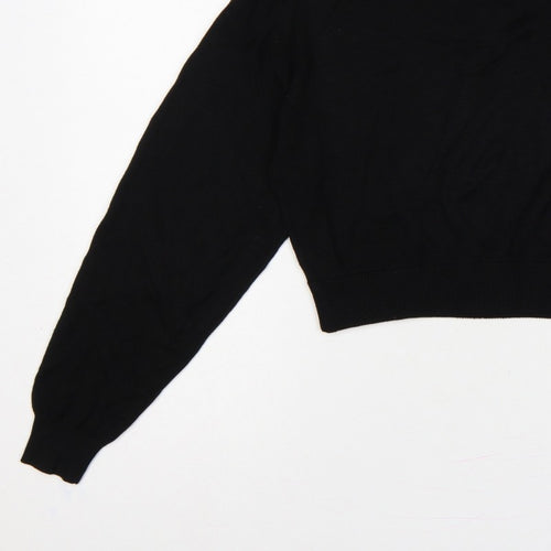 H&M Divided Women’s Black S Cropped Balloon Sleeve Knit Pullover Jumper