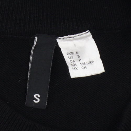 H&M Divided Women’s Black S Cropped Balloon Sleeve Knit Pullover Jumper
