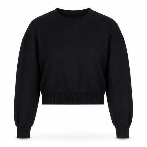 H&M Divided Women’s Black S Cropped Balloon Sleeve Knit Pullover Jumper