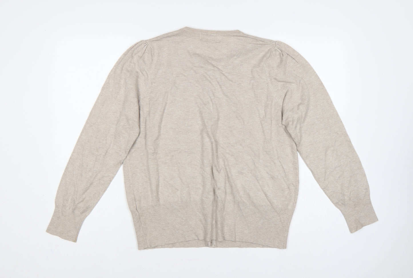 Marks and Spencer Women Beige Size 20 Button Knit Cardigan