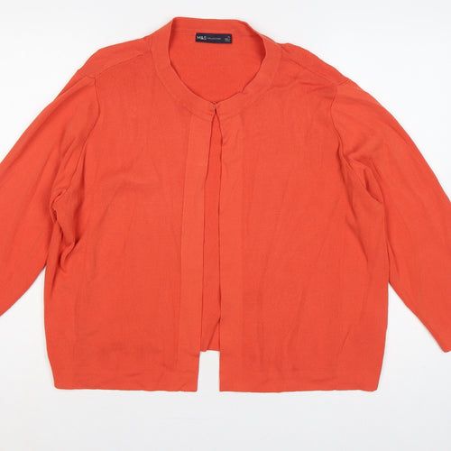 Marks and Spencer Women's Orange XL Open V-Neck Cardigan