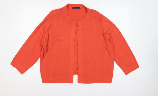 Marks and Spencer Women's Orange XL Open V-Neck Cardigan