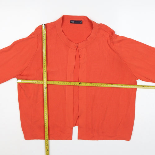 Marks and Spencer Women's Orange XL Open V-Neck Cardigan