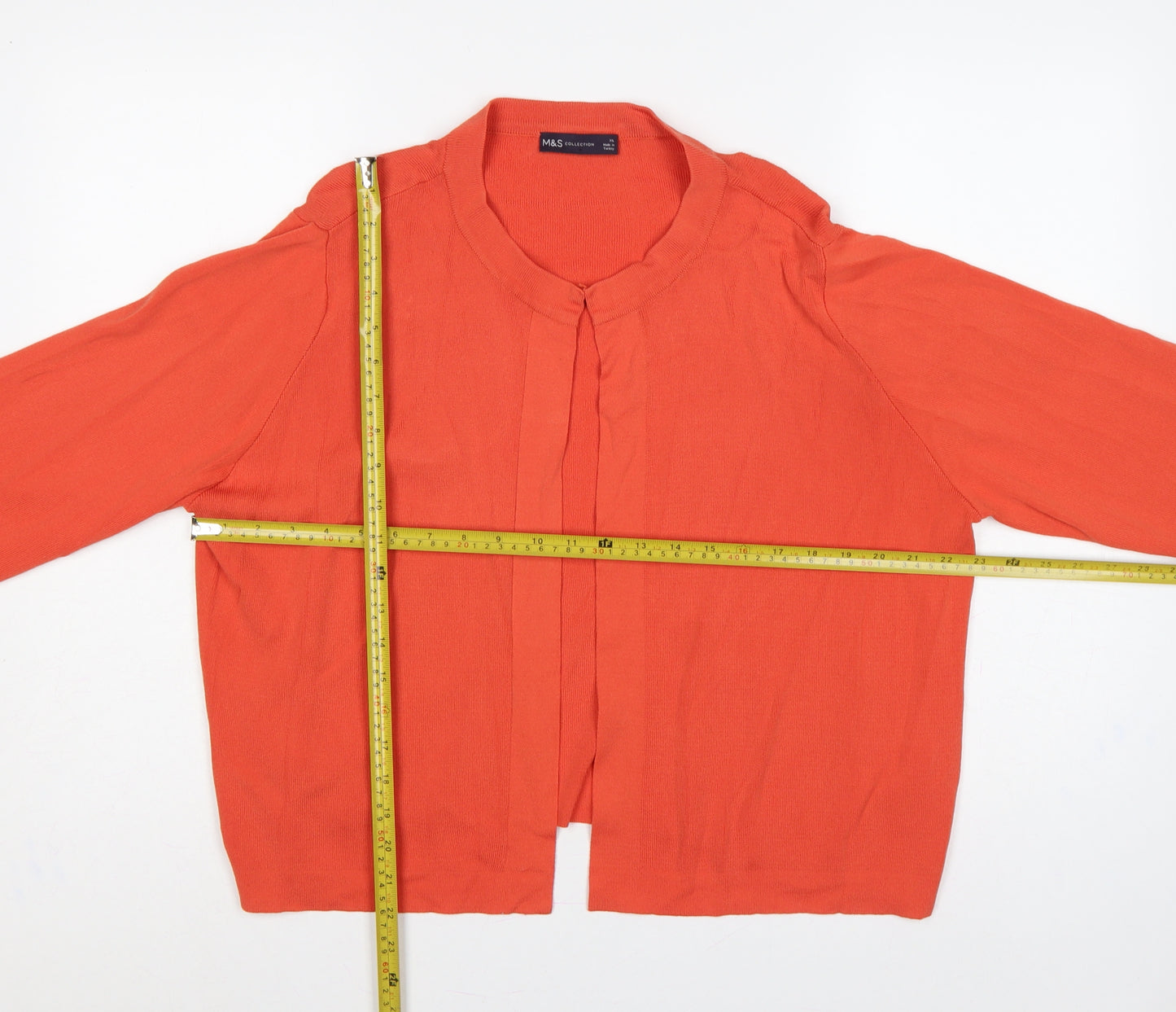 Marks and Spencer Women's Orange XL Open V-Neck Cardigan
