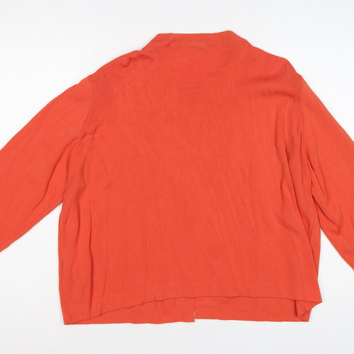 Marks and Spencer Women's Orange XL Open V-Neck Cardigan