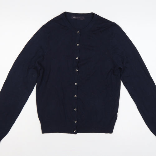 Marks & Spencer Women Blue Size 14 Button Knit Cardigan