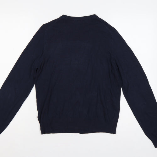 Marks & Spencer Women Blue Size 14 Button Knit Cardigan