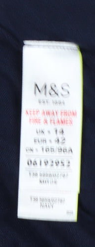 Marks & Spencer Women Blue Size 14 Button Knit Cardigan