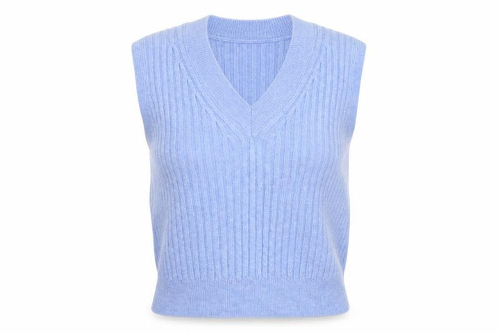New Look Women’s Blue L Cable Knit V-Neck Sleeveless Jumper Vest