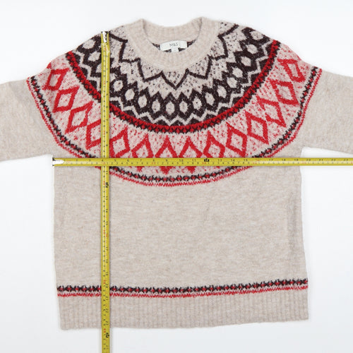 Marks and Spencer Women’s Multicoloured Fair Isle Wool Blend Jumper S