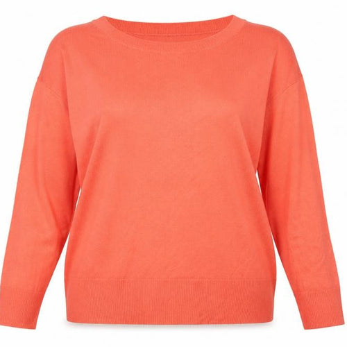 H&M Women’s Orange L Fine Knit Round Neck Long Sleeve Pullover Jumper