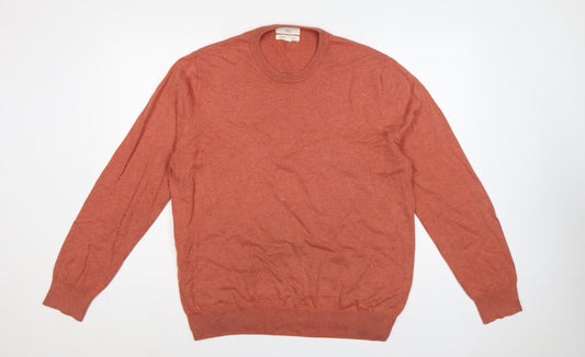 Marks and Spencer Women Orange 2XL Cotton Crew Neck Knit Jumper
