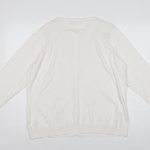 Bonmarché Women’s Ivory L Rhinestone Button Knit Cardigan