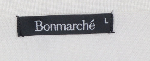 Bonmarché Women’s Ivory L Rhinestone Button Knit Cardigan