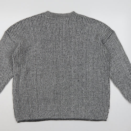 Yours Women Grey Marl Chunky Knit Crew Neck Jumper UK 14-16