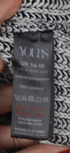 Yours Women Grey Marl Chunky Knit Crew Neck Jumper UK 14-16