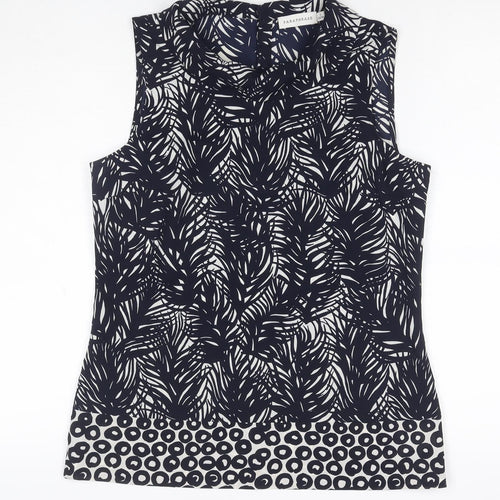 Paraphrase Women’s Black Tropical Print Sleeveless Blouse UK 10