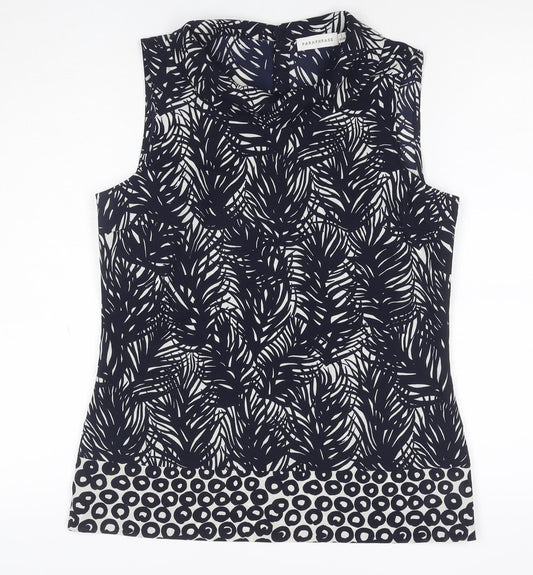 Paraphrase Women’s Black Tropical Print Sleeveless Blouse UK 10