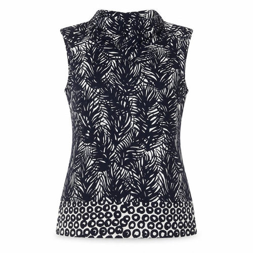 Paraphrase Women’s Black Tropical Print Sleeveless Blouse UK 10