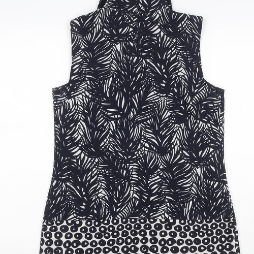 Paraphrase Women’s Black Tropical Print Sleeveless Blouse UK 10