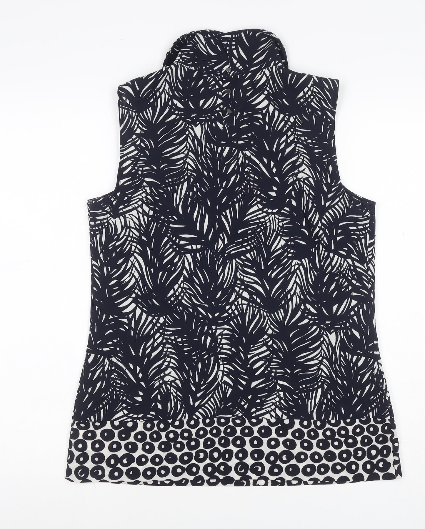 Paraphrase Women’s Black Tropical Print Sleeveless Blouse UK 10