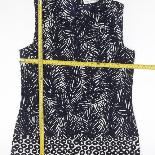 Paraphrase Women’s Black Tropical Print Sleeveless Blouse UK 10