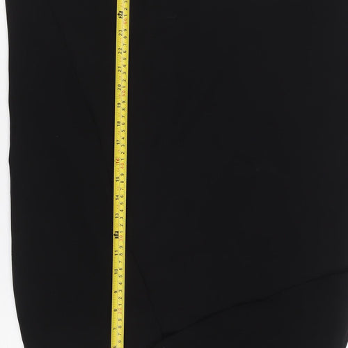 Witchery Women Black UK 8 Asymmetric Wrap Mini Skirt Silver D-Ring