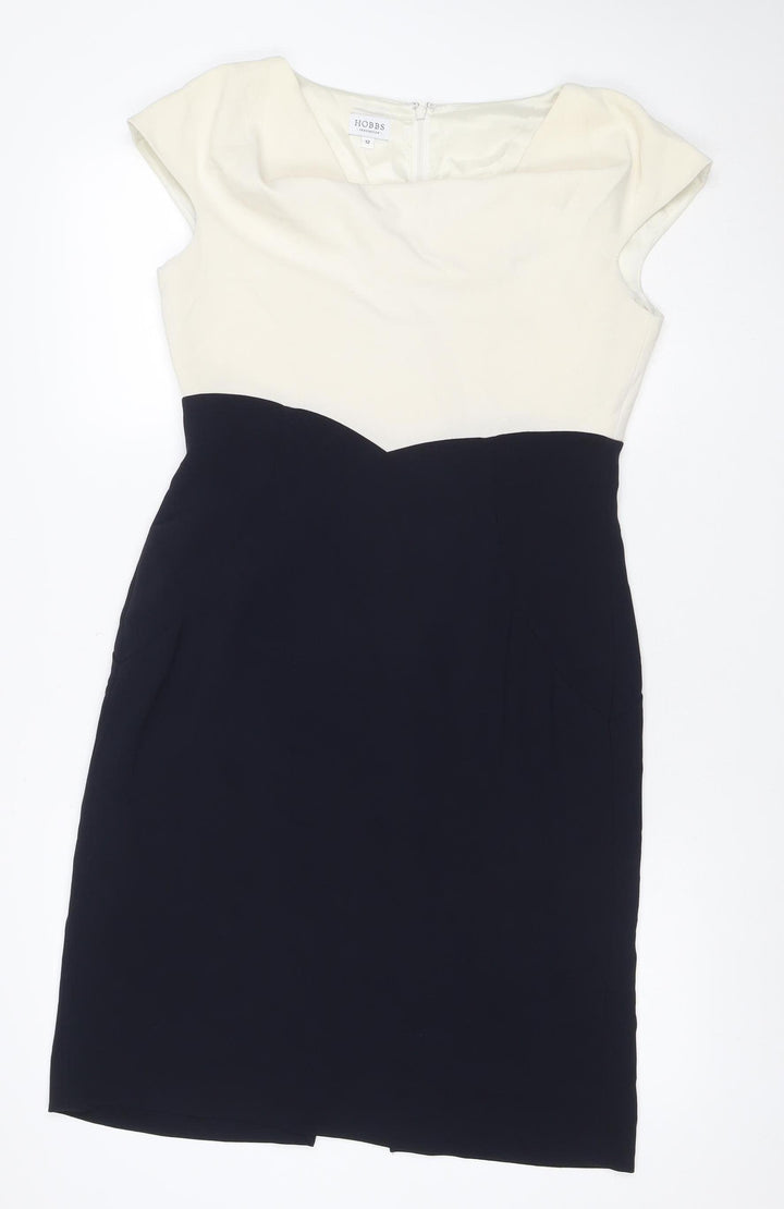 Hobbs Women Multicoloured UK 12 Colourblock Sheath Workwear Dress
