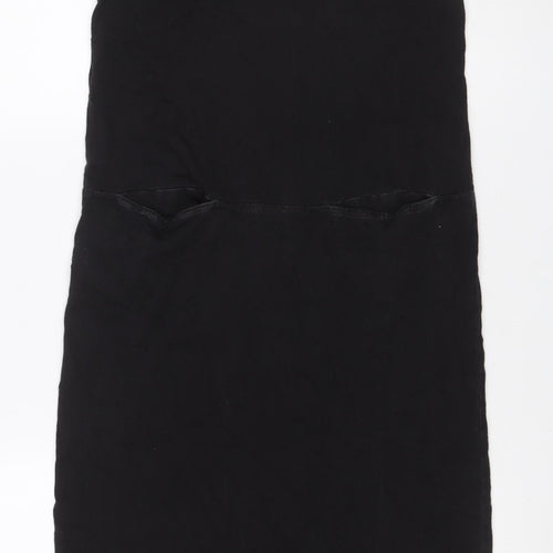 Toast Women Black XS Denim Pinafore Dungaree Knee Length Pocket Dress
