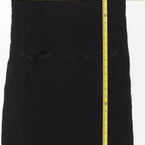 Toast Women Black XS Denim Pinafore Dungaree Knee Length Pocket Dress