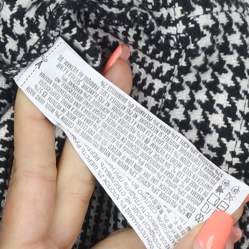 Forever 21 Women’s Black White Check Cropped Tweed Jacket Size S