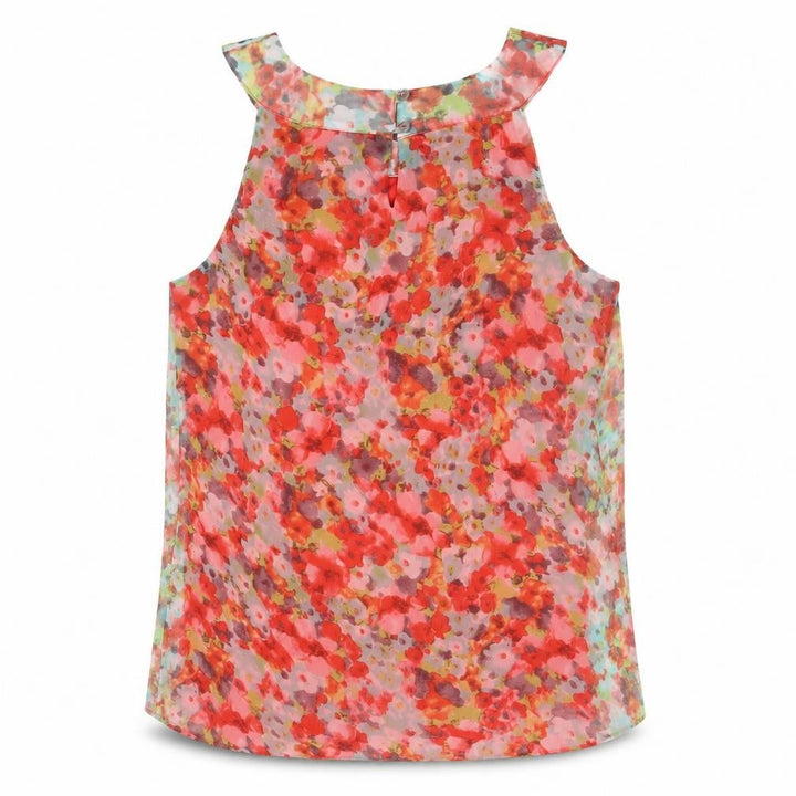 Wallis Women Multicoloured UK 12 Floral Chiffon Sleeveless Tunic Blouse