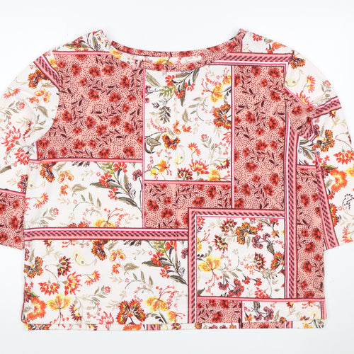 Marks and Spencer Women Multicoloured Floral Jersey Blouse UK 16