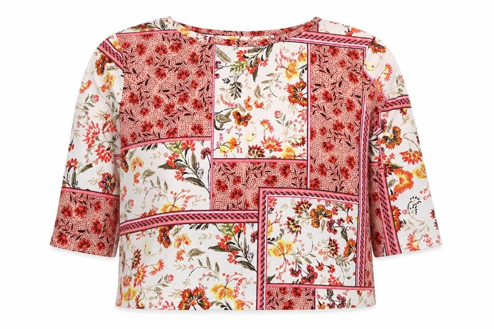 Marks and Spencer Women Multicoloured Floral Jersey Blouse UK 16