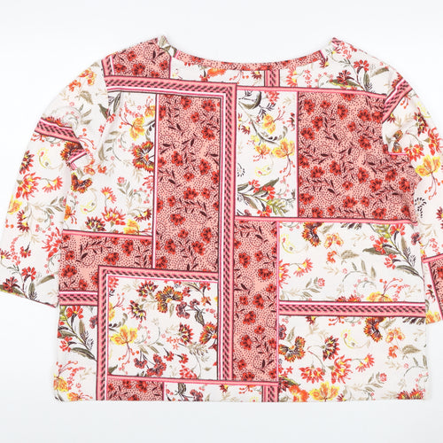 Marks and Spencer Women Multicoloured Floral Jersey Blouse UK 16
