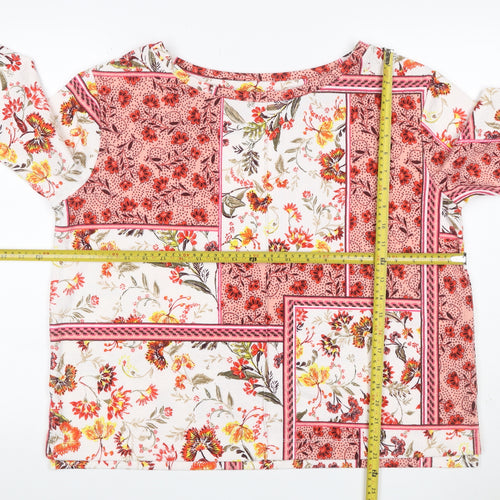 Marks and Spencer Women Multicoloured Floral Jersey Blouse UK 16