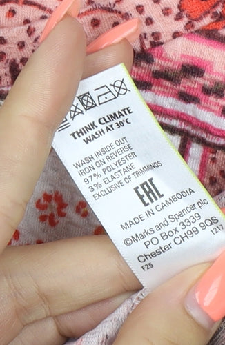 Marks and Spencer Women Multicoloured Floral Jersey Blouse UK 16
