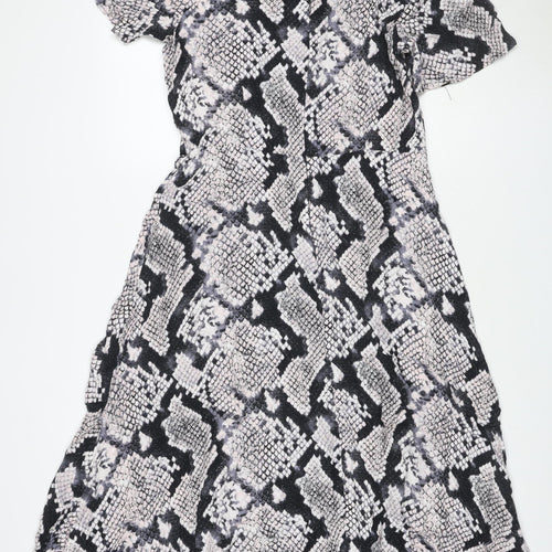 Principles Women Black Snake Print Shift Dress Size 16 Jersey